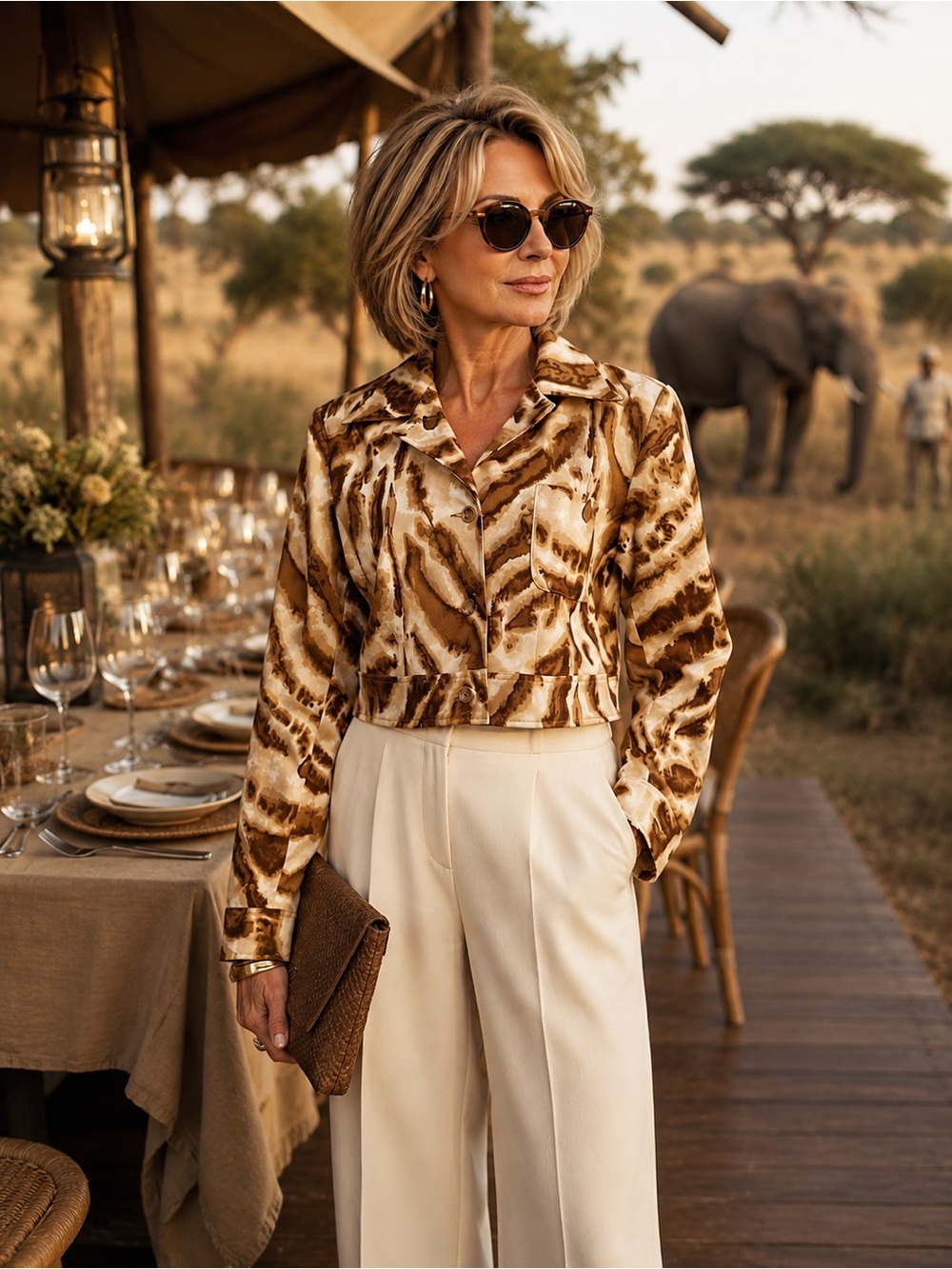 NWT Vintage Ron Leal Animal Print Cropped Jacket Old Money Artsy Unique